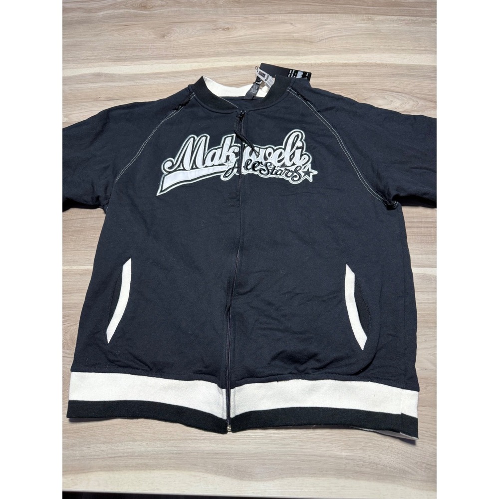 Makaveli Zip Up Sweatshirt‎ Mens L Phantom Black MT006 Tupac Shakur NWT RARE Y2K